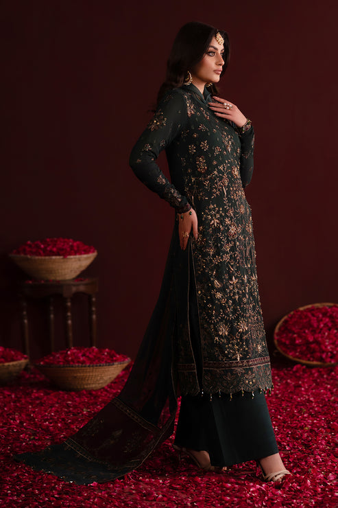 Emaan Adeel | Nooresha Formals 25 | Kavya XL Deep Green Chiffon