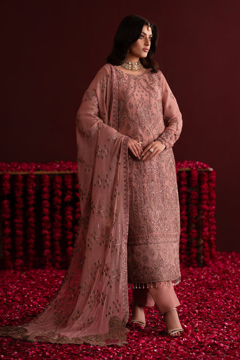 Emaan Adeel | Nooresha Formals 25 | Shaheena M Tea Pink Chiffon