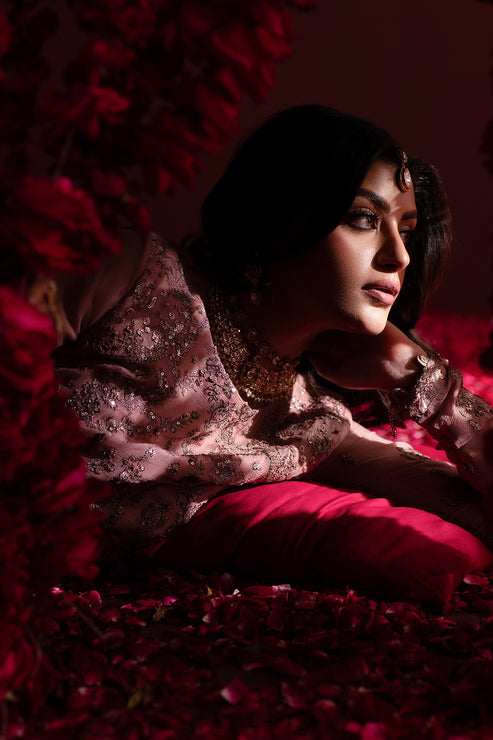 Emaan Adeel | Nooresha Formals 25 | Shaheena L Tea Pink Chiffon