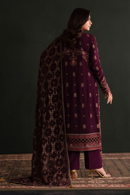 Emaan Adeel | Nooresha Formals 25 | Jenan XS Dark Plum Chiffon