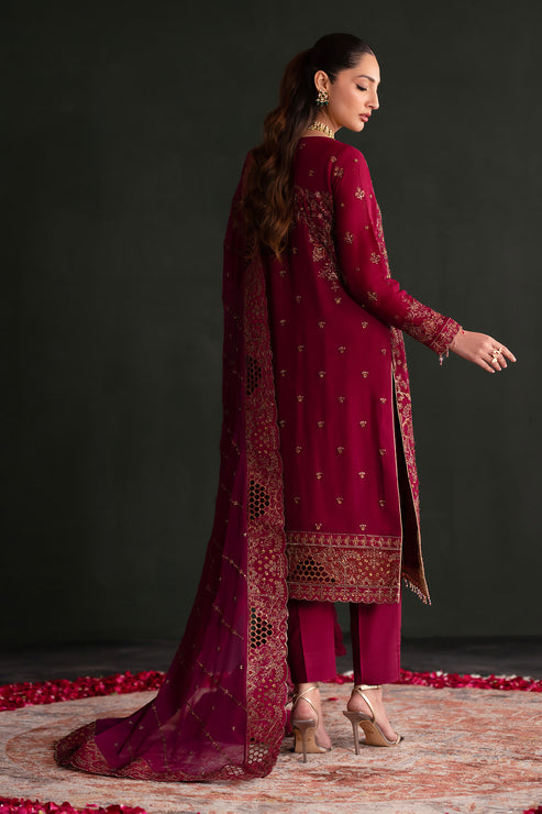 Emaan Adeel | Nooresha Formals 25 | Nishta XS Red Chiffon