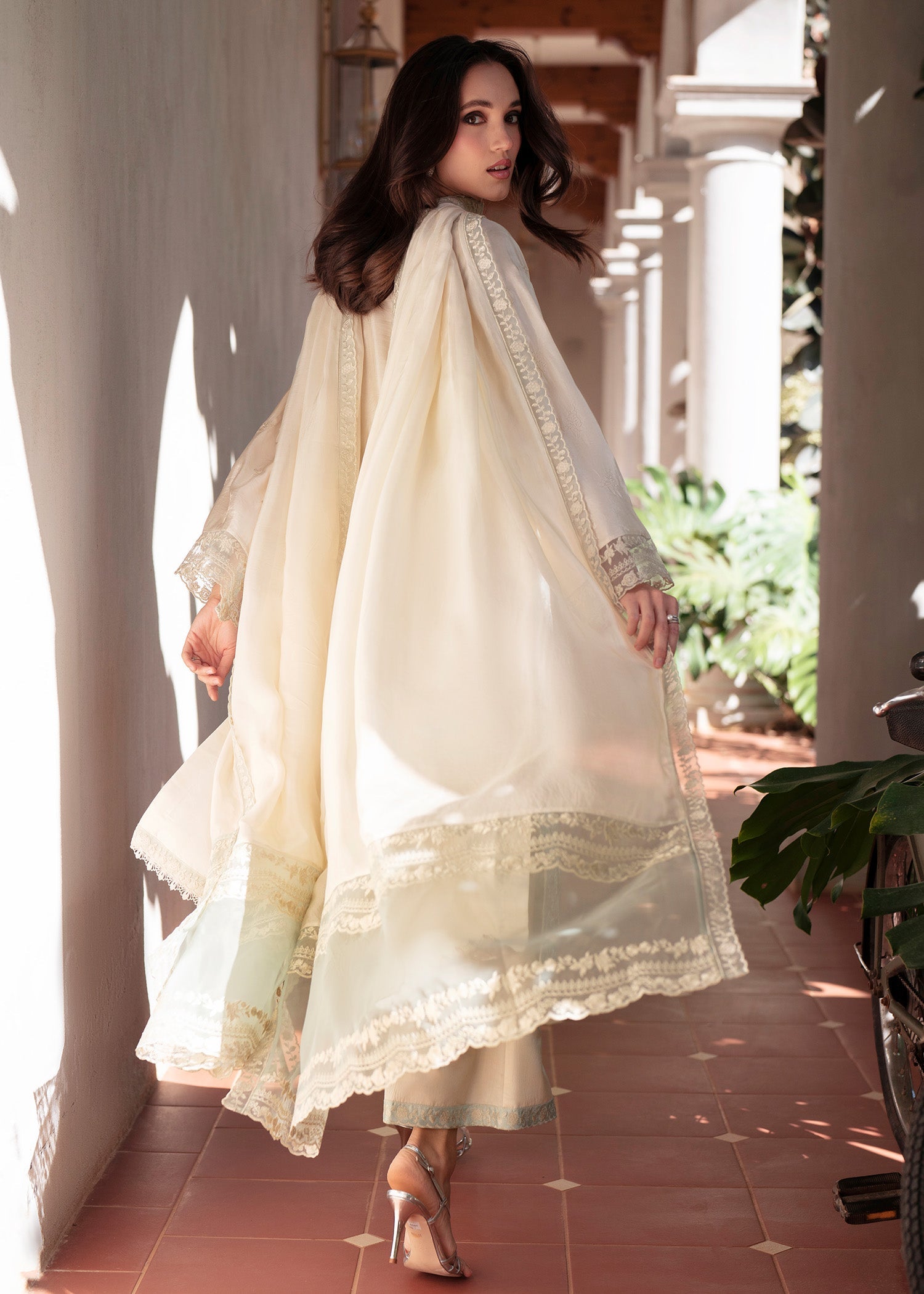 Mehak Yaqoob | Marvi Festives | Luna S Beige Tussar Silk