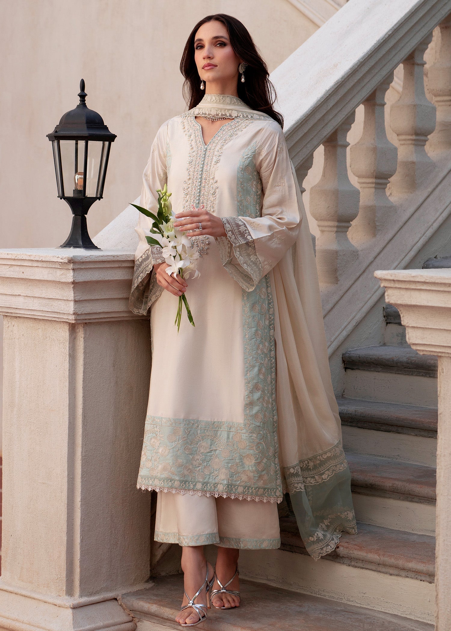 Mehak Yaqoob | Marvi Festives | Luna L Beige Tussar Silk