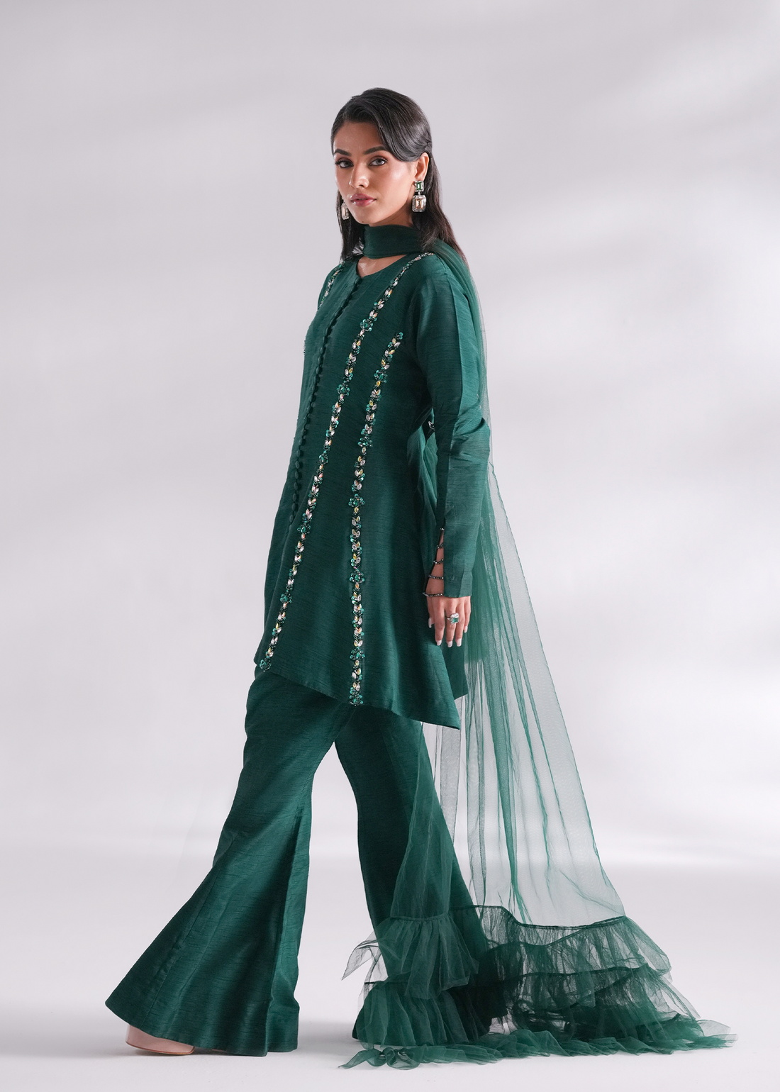 Mehak Yaqoob | Enchante The Luxe Edit | Jade XS Emerald Green Korean Silk