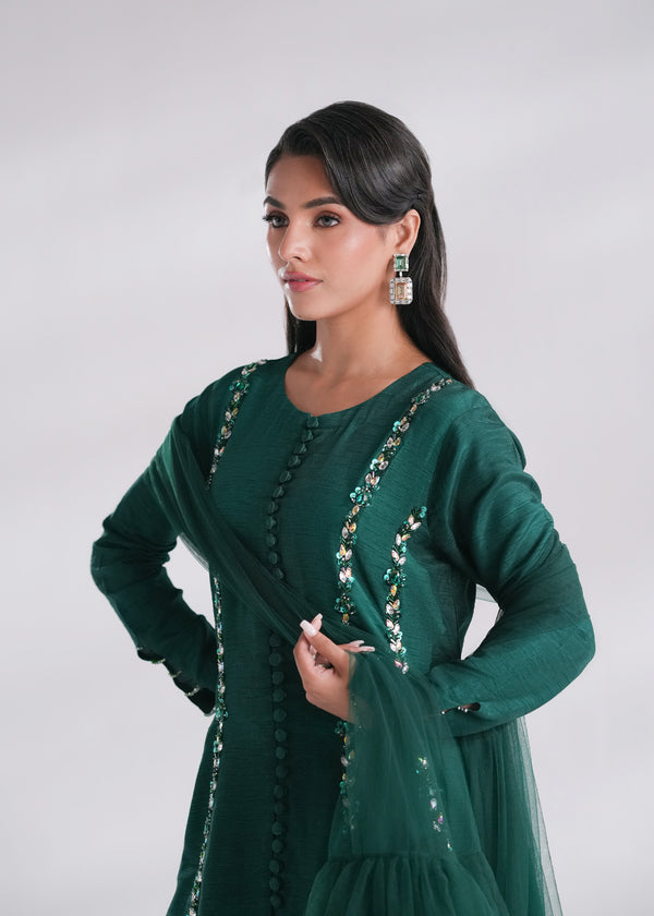 Mehak Yaqoob | Enchante The Luxe Edit | Jade L Emerald Green Korean Silk