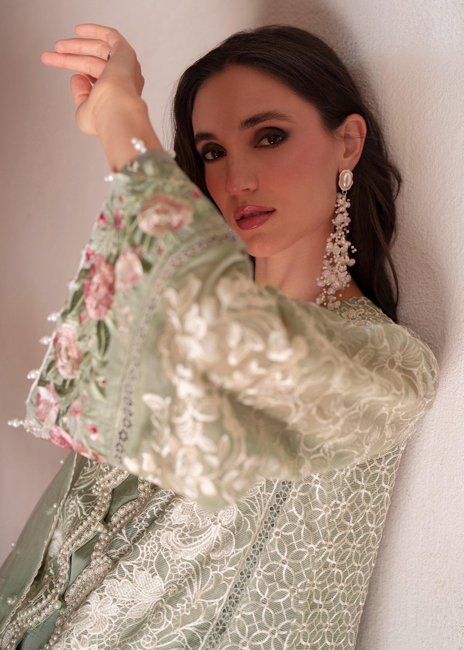 Mehak Yaqoob | Marvi Festives | Eva XL Green White Poly Cotton Slub
