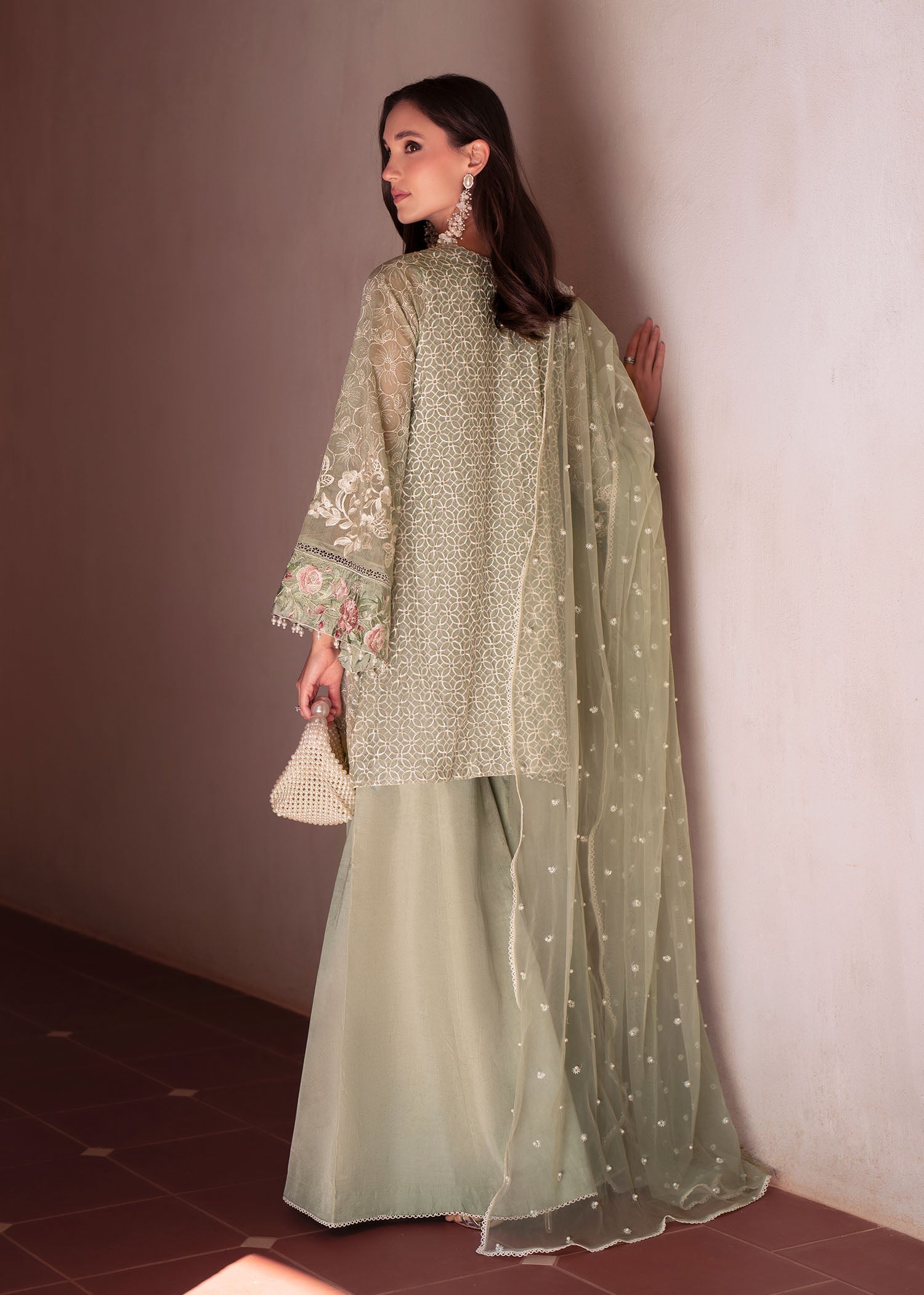 Mehak Yaqoob | Marvi Festives | Eva S Green White Poly Cotton Slub
