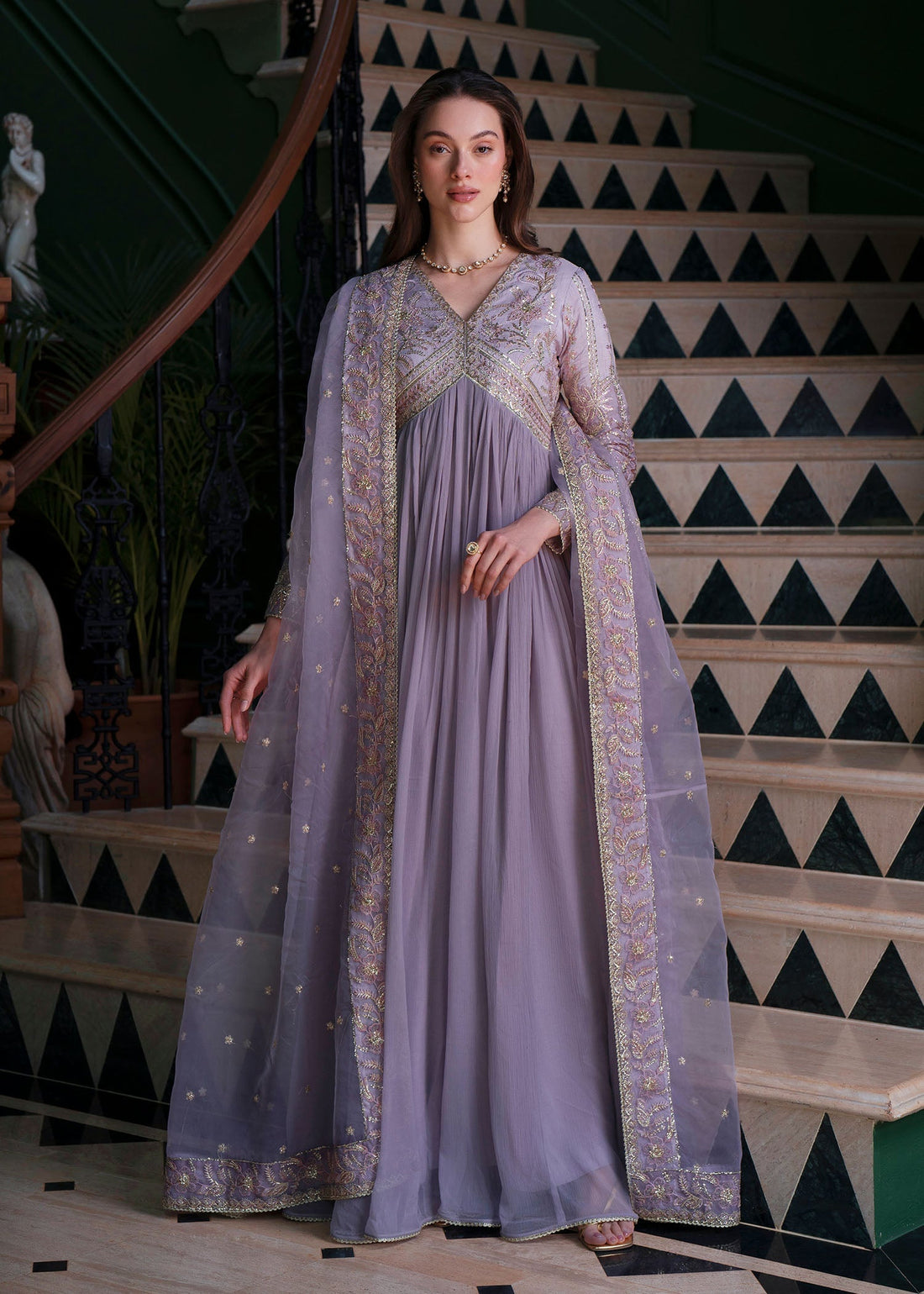 Mehak Yaqoob | Marvi Festives | Stella XS Light Lavender Chiffon