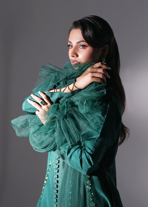 Mehak Yaqoob | Enchante The Luxe Edit | Jade XL Emerald Green Korean Silk