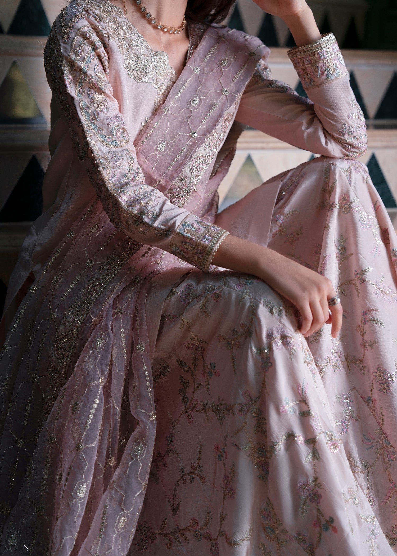 Mehak Yaqoob | Marvi Festives | Maya L Baby Pink Tussar Silk