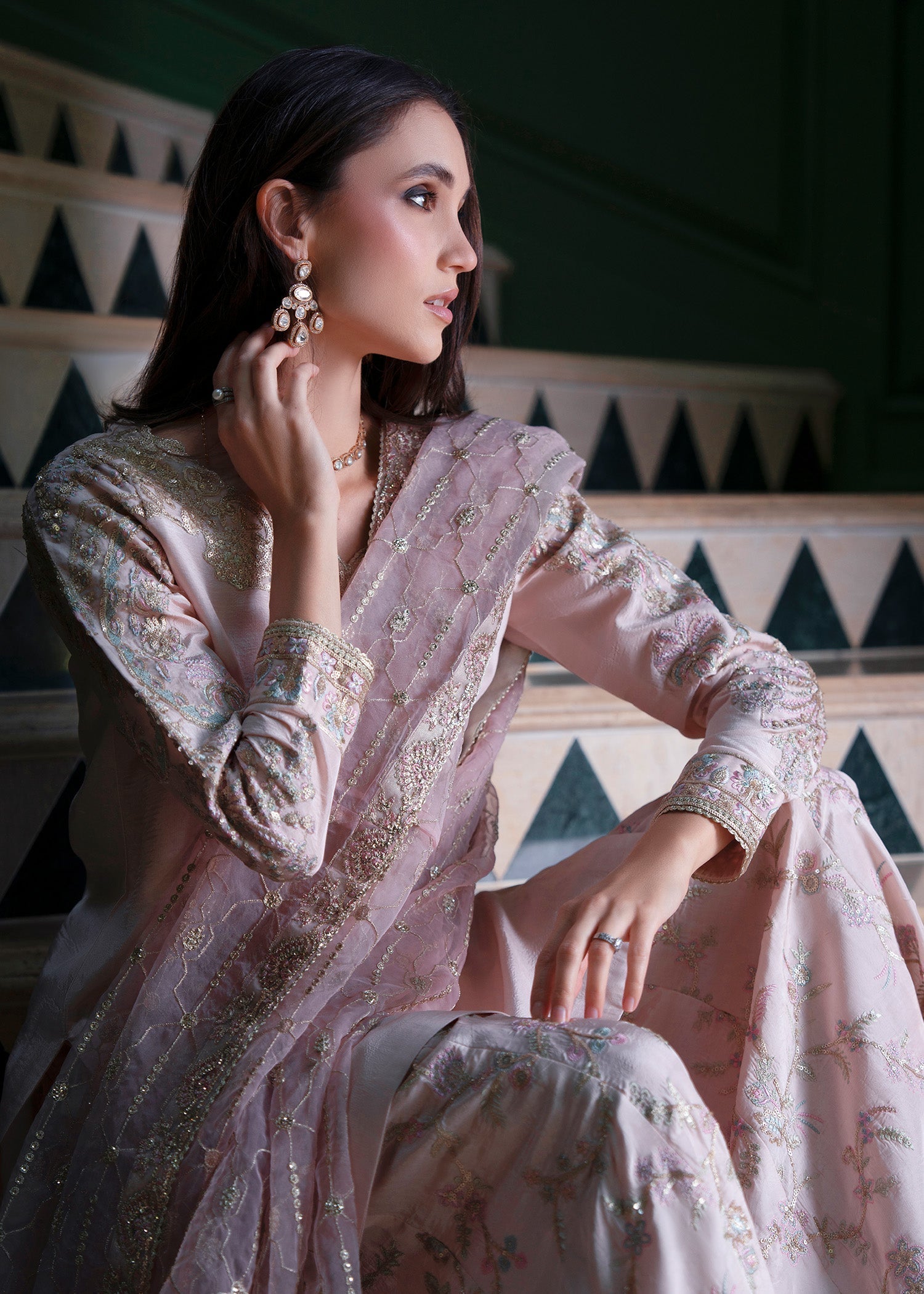 Mehak Yaqoob | Marvi Festives | Maya XL Baby Pink Tussar Silk