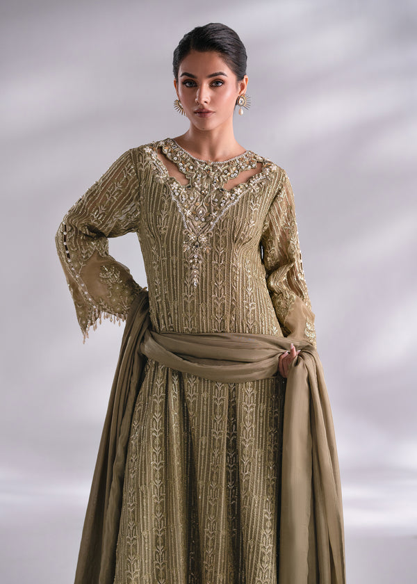 Mehak Yaqoob | Enchante The Luxe Edit | Peridot M Olive Chiffon