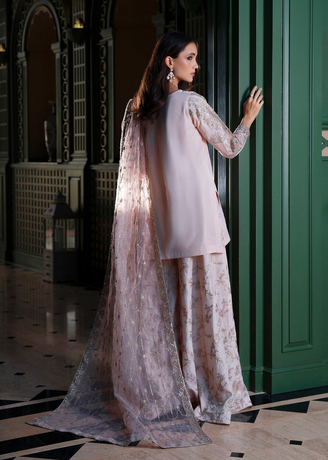 Mehak Yaqoob | Marvi Festives | Maya XS Baby Pink Tussar Silk