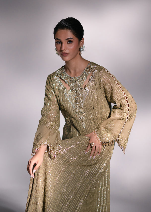 Mehak Yaqoob | Enchante The Luxe Edit | Peridot XL Olive Chiffon