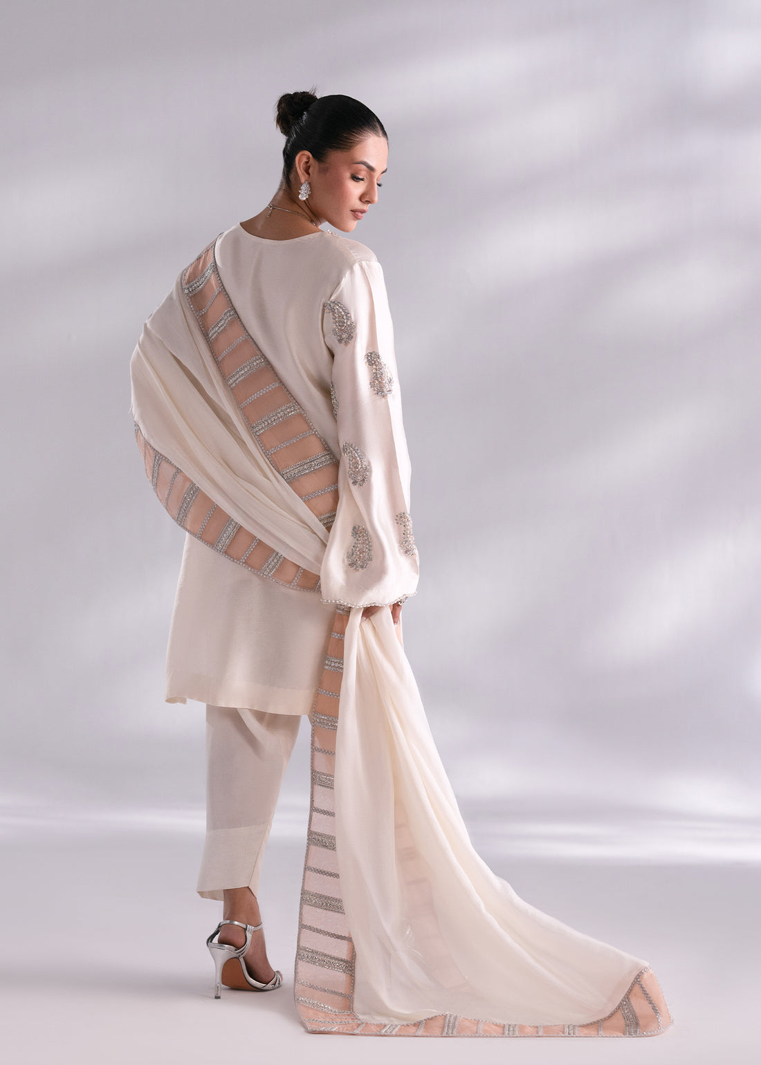 Mehak Yaqoob | Enchante The Luxe Edit | Opal XS Off White Pure Sheesha Silk