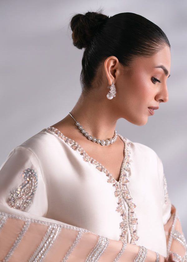 Mehak Yaqoob | Enchante The Luxe Edit | Opal M Off White Pure Sheesha Silk