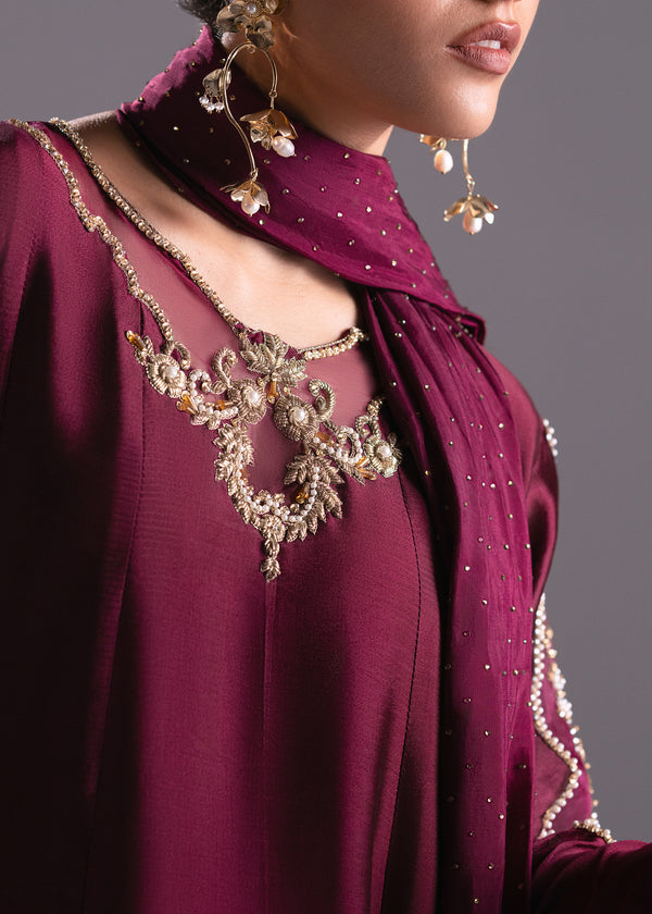 Mehak Yaqoob | Enchante The Luxe Edit | Garnet M Magenta Pure Sheesha Silk