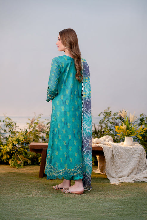 Aabyaan | Shezlin Chikankari Ramadan Edit 25 | ESLEM (AR-11) XS Teal Lawn