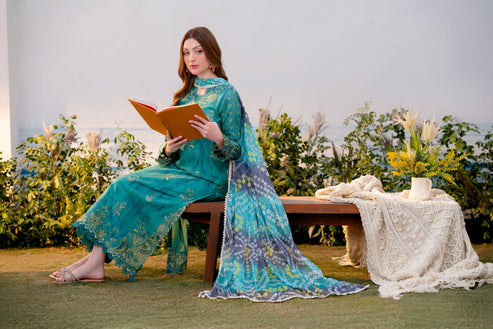 Aabyaan | Shezlin Chikankari Ramadan Edit 25 | ESLEM (AR-11) L Teal Lawn