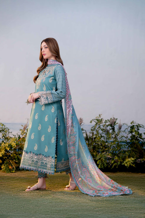 Aabyaan | Shezlin Chikankari Ramadan Edit 25 | SIBEL (AR-08) XS Teal Lawn
