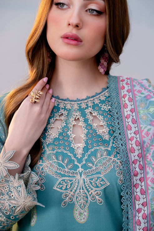 Aabyaan | Shezlin Chikankari Ramadan Edit 25 | SIBEL (AR-08) M Teal Lawn