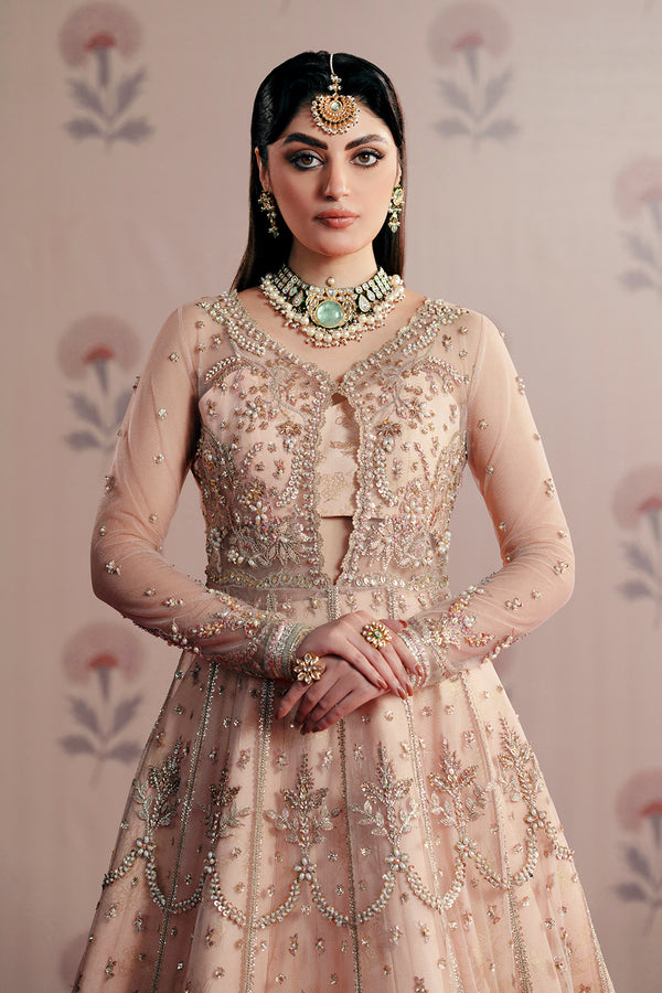 Zarposh | Maharani Wedding Collection | Dilara M Peach Net