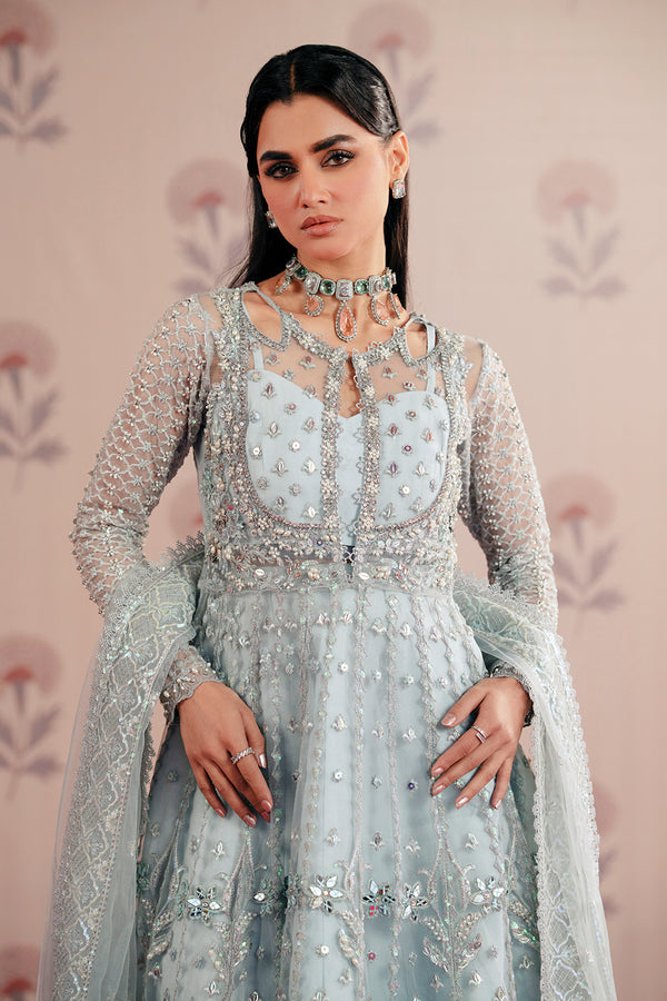 Zarposh | Maharani Wedding Collection | Savera L Ice Blue Net