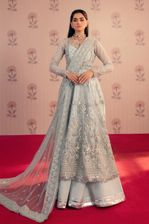 Zarposh | Maharani Wedding Collection | Savera Custom Size Ice Blue Net