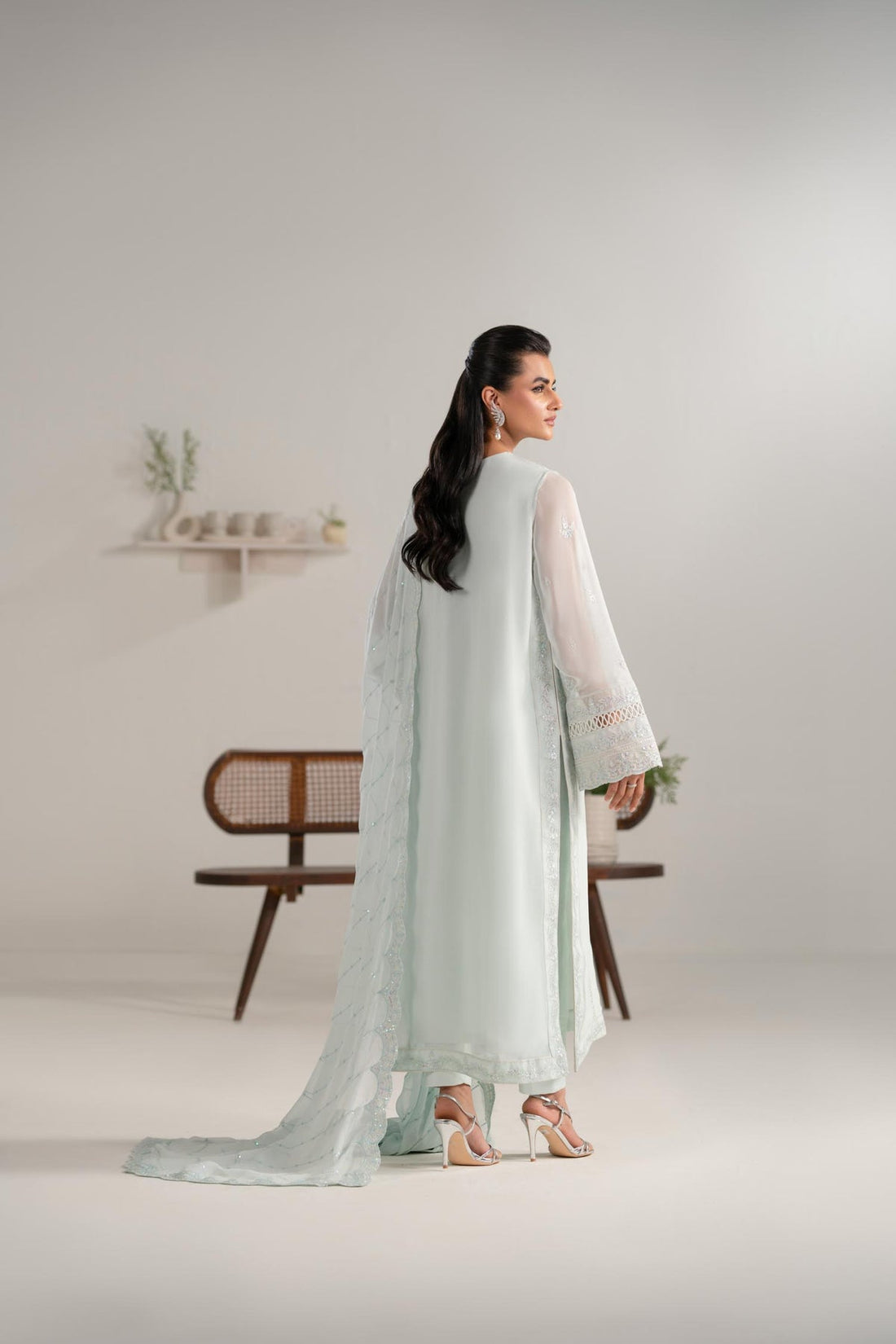 Akbar Aslam | Formal Pret | Parizah XS Ice Blue Chiffon