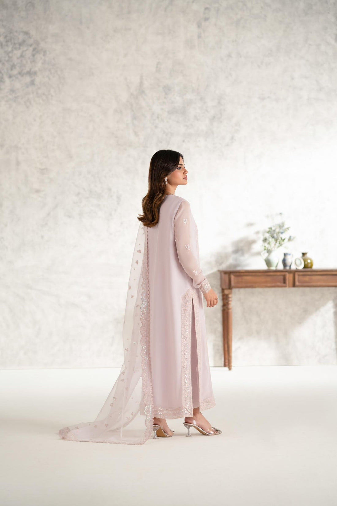 Akbar Aslam | Formal Pret | Sahar XS Pale Pink Chiffon
