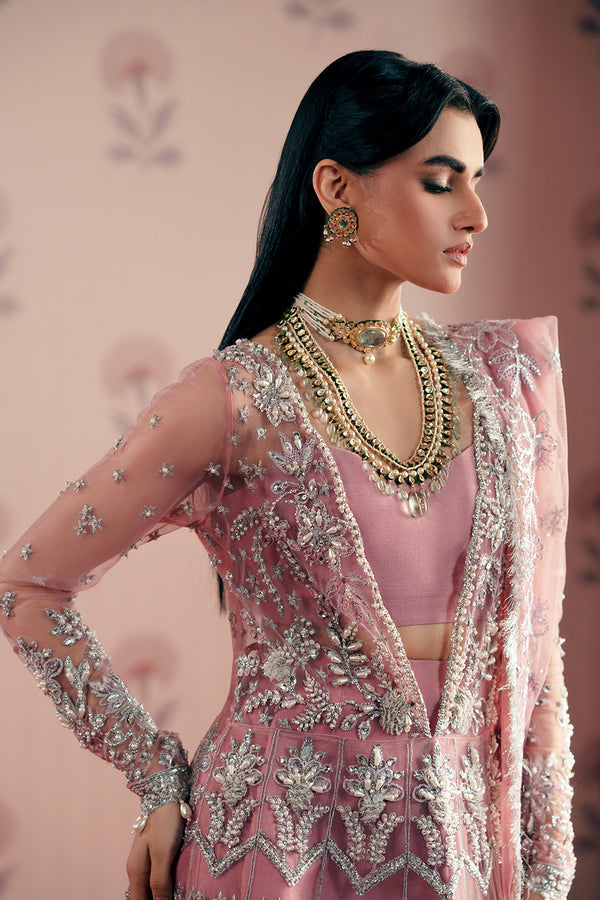 Zarposh | Maharani Wedding Collection | Feroza M Tea Pink Net