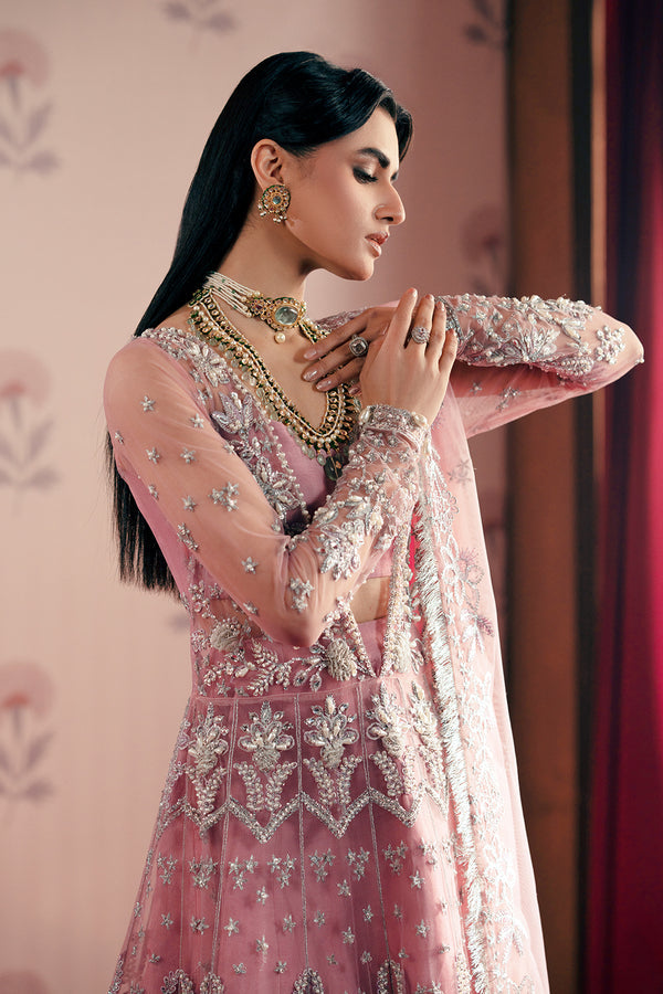 Zarposh | Maharani Wedding Collection | Feroza L Tea Pink Net