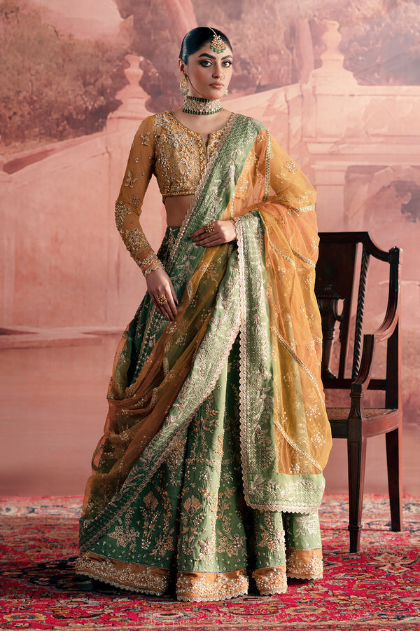 Zarposh | Maharani Wedding Collection | Noorani XL Green Net