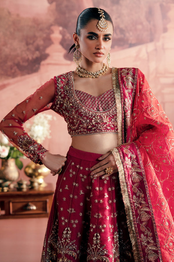 Zarposh | Maharani Wedding Collection | Anarkali L Magenta Net