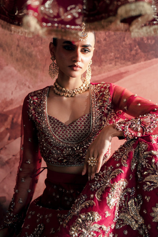 Zarposh | Maharani Wedding Collection | Anarkali M Magenta Net
