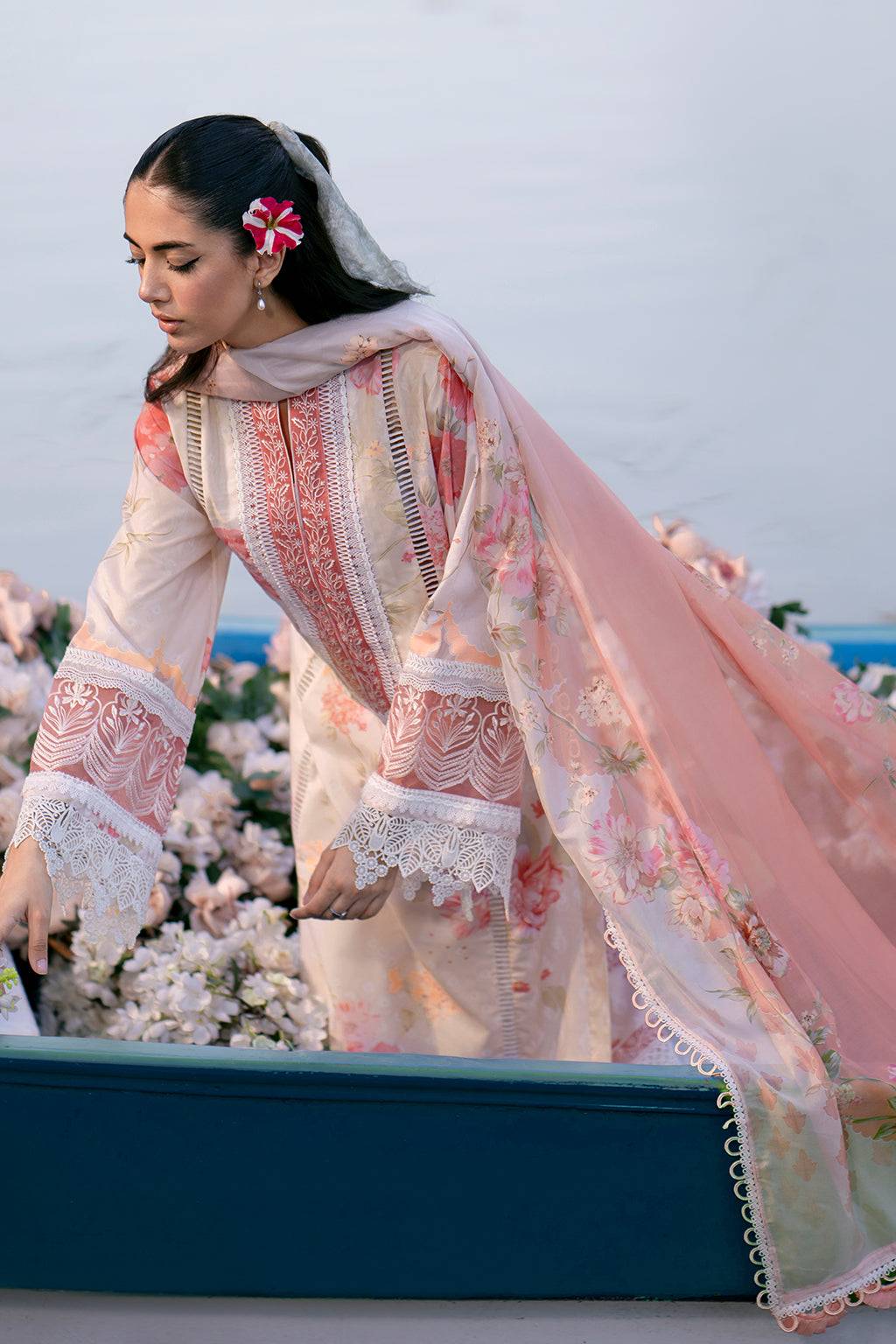 Sardinia | Cocktail Luxury Lawn | CORAL - Pakistani Designer Dress - by Sardinia | Type: Luxury - 100% Original at Saira Sultan
