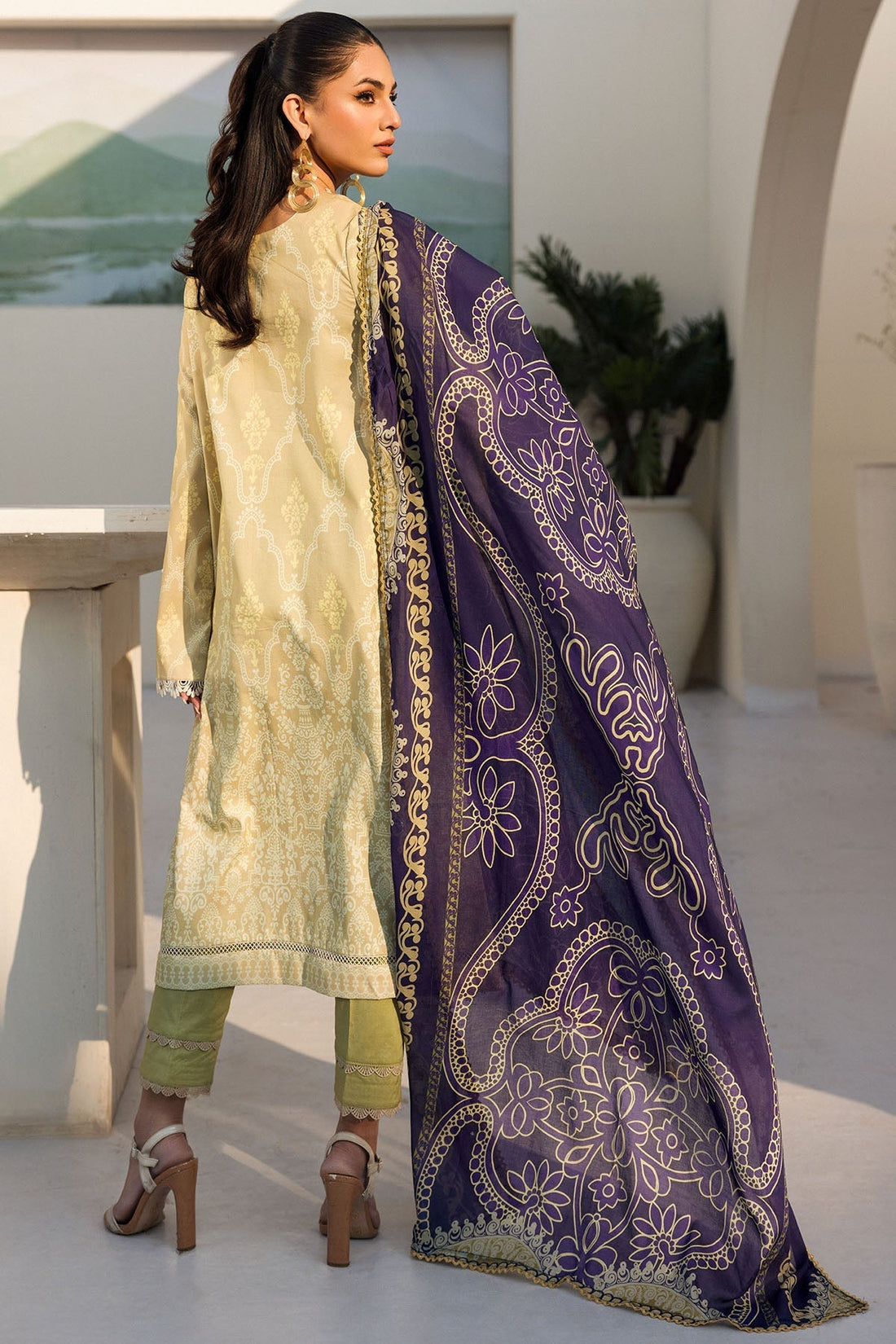Motifz | Umang Lawn | 4635-PASBAAN XS Lime Yellow Lawn