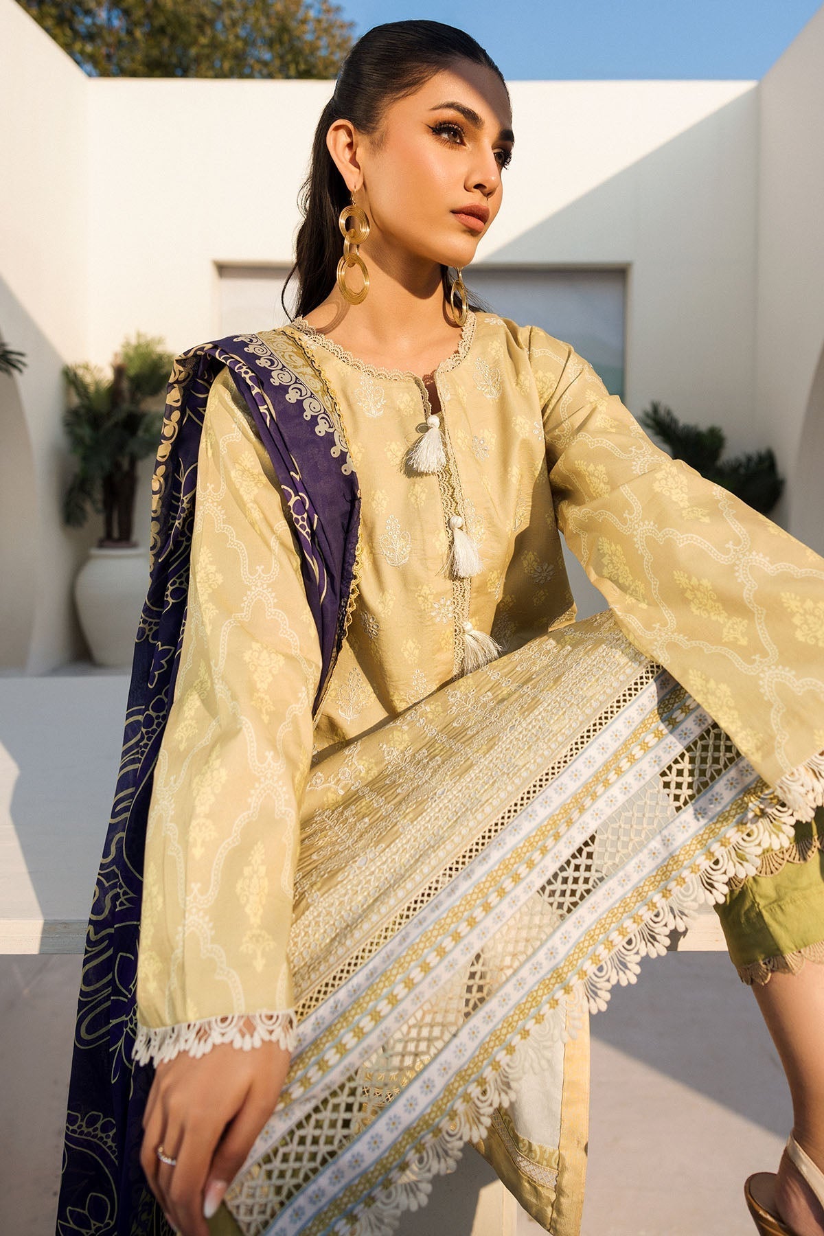 Motifz | Umang Lawn | 4635-PASBAAN L Lime Yellow Lawn