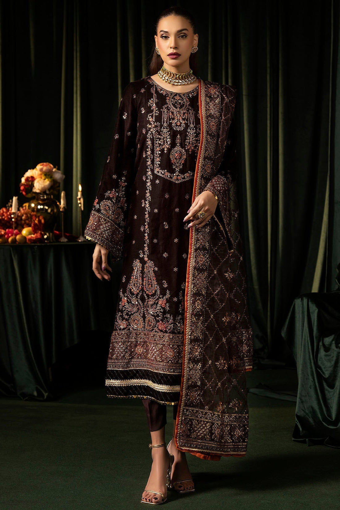 Motifz | Velvet Formals | 5091-AAHANA XS Deep Chocolate Velvet
