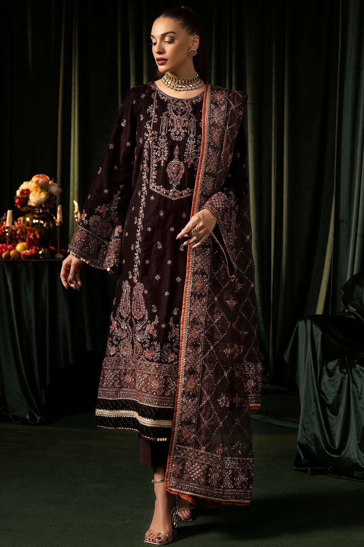 Motifz | Velvet Formals | 5091-AAHANA XL Deep Chocolate Velvet
