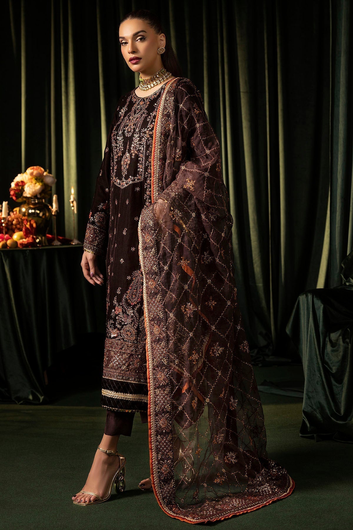 Motifz | Velvet Formals | 5091-AAHANA L Deep Chocolate Velvet