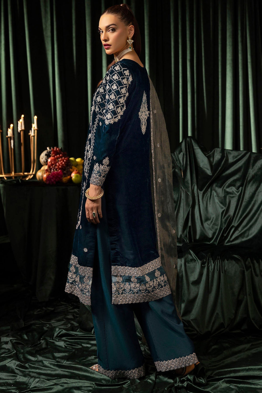 Motifz | Velvet Formals | 5093-DANEEN XS Teal Blue Velvet