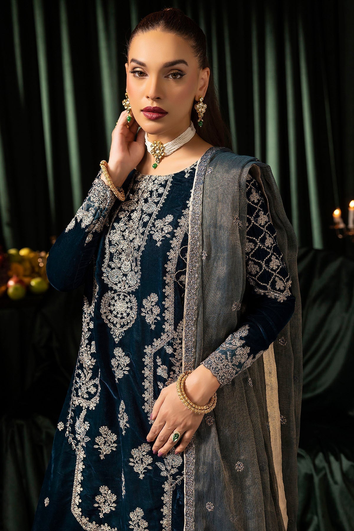 Motifz | Velvet Formals | 5093-DANEEN M Teal Blue Velvet