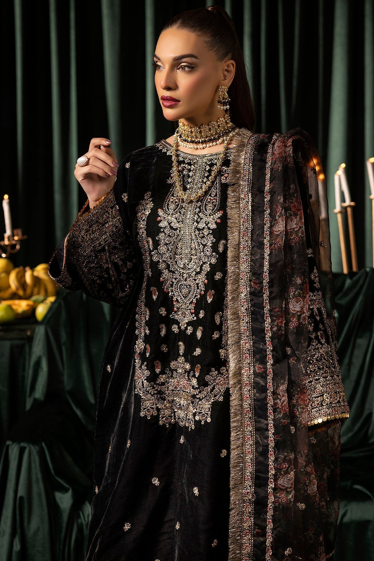 Motifz | Velvet Formals | 5097-TANISHA M Black Velvet