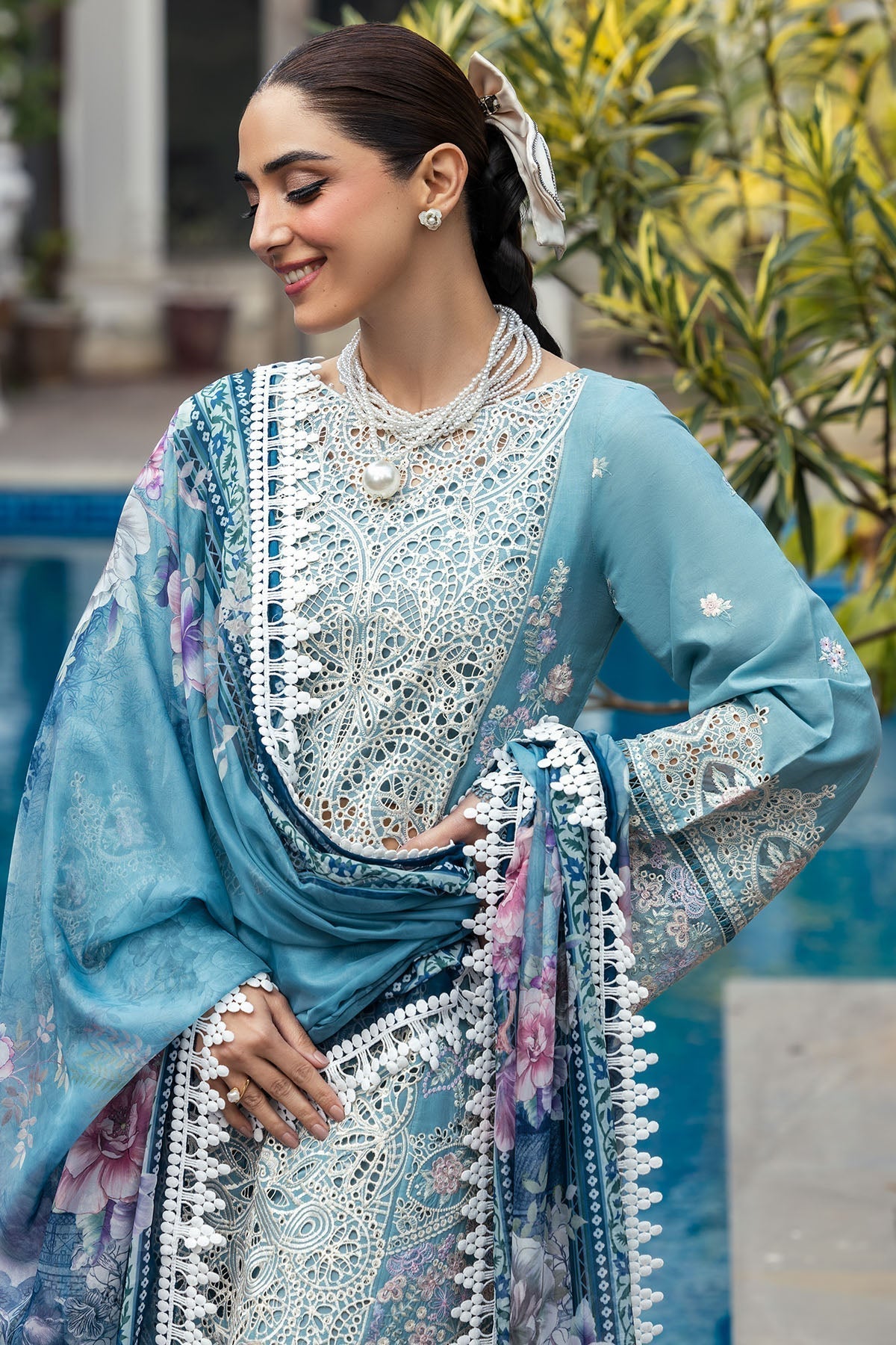 Motifz | Premium Lawn 25 | 5301-ELAYNE M Light Blue Gray Lawn