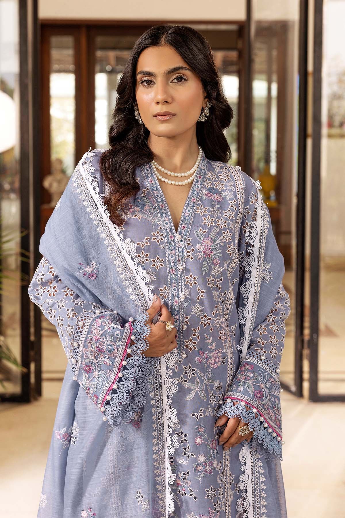 Motifz | Premium Lawn 25 | 5302-ROSALIE L Lavender Lawn
