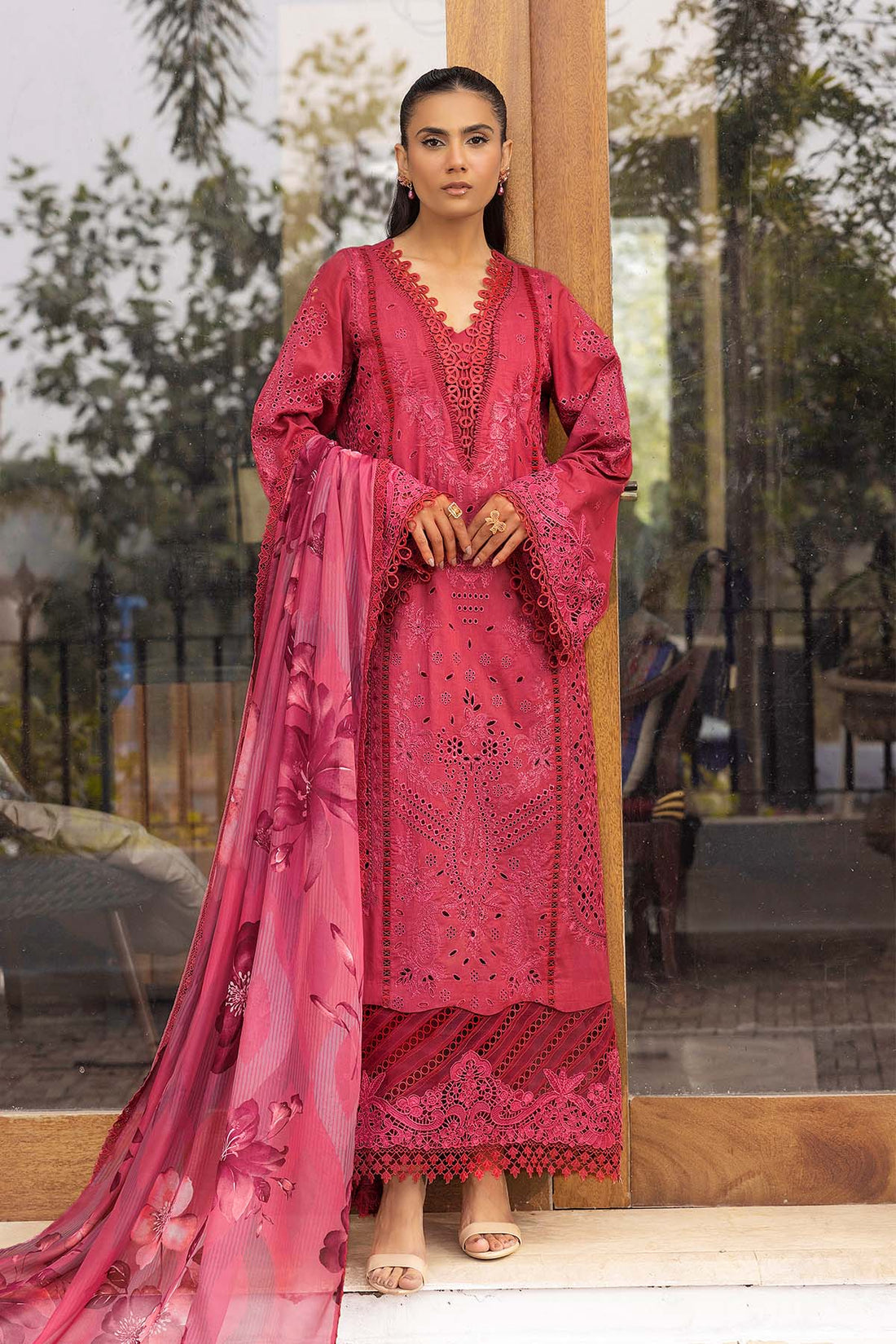 Motifz | Premium Lawn 25 | 5304-CELINE XS Magenta Lawn