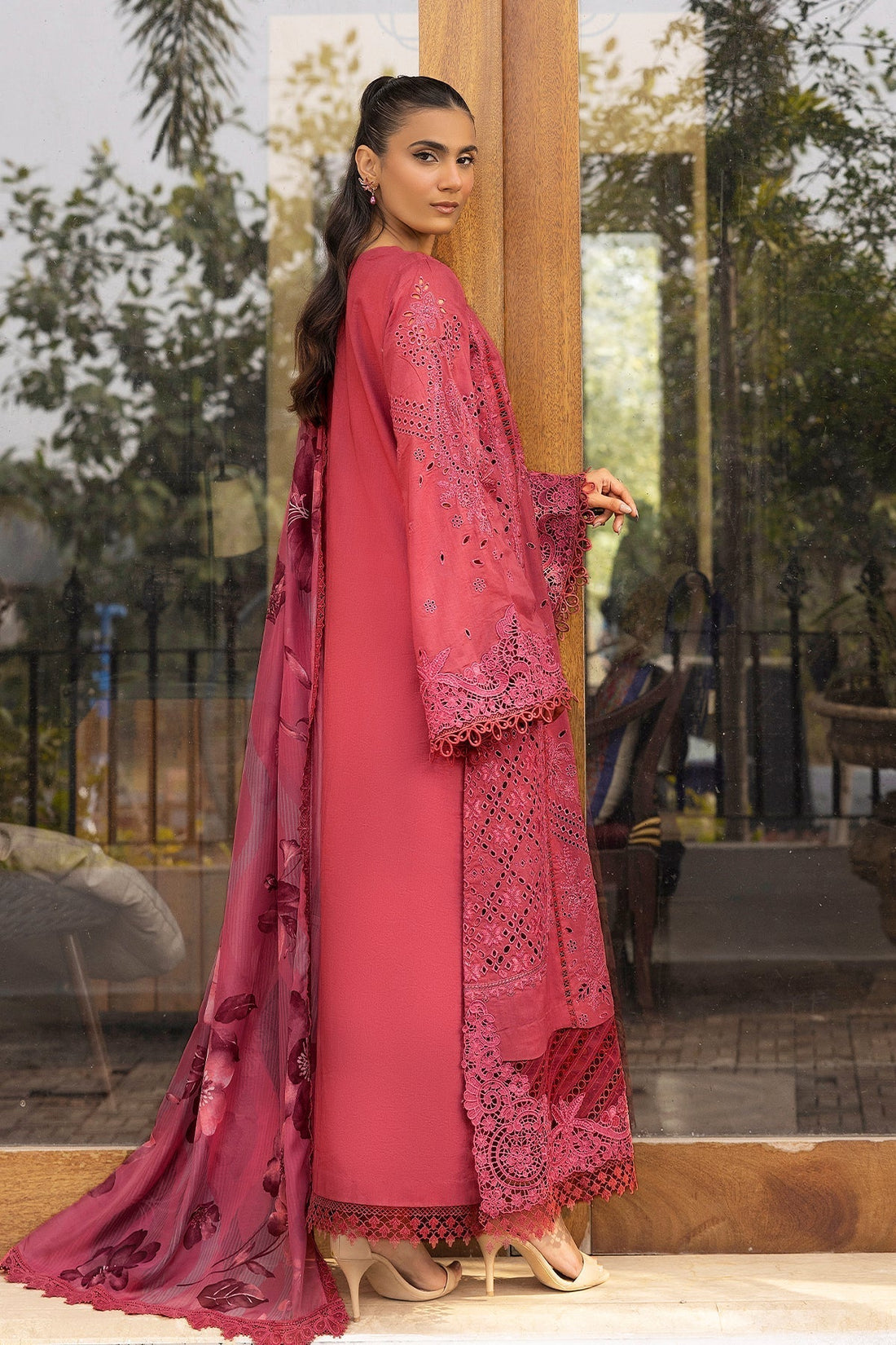 Motifz | Premium Lawn 25 | 5304-CELINE XS Magenta Lawn