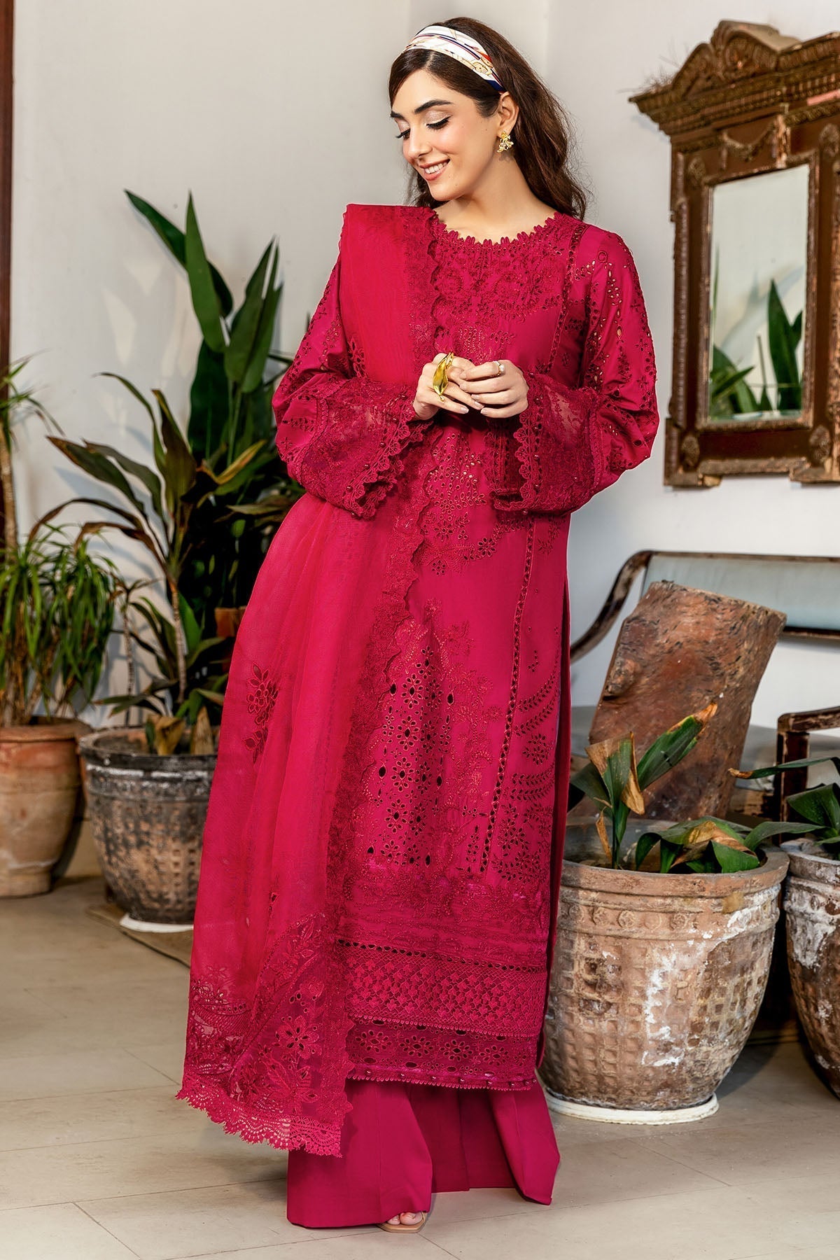 Motifz | Premium Lawn 25 | 5308-ESME L Redish Pink Lawn