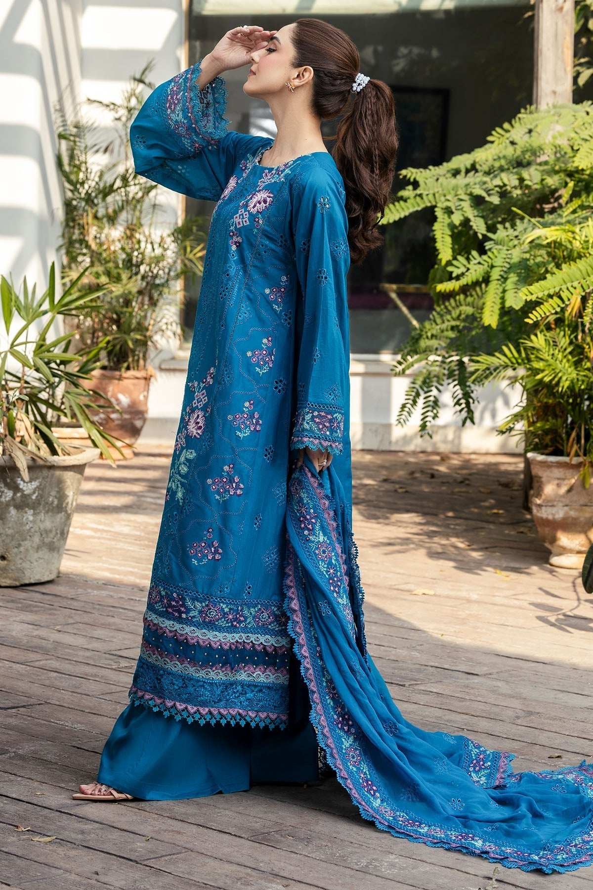 Motifz | Premium Lawn 25 | 5310-MARGO XL Teal Blue Lawn
